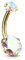 beyoutifulthings Bauch-nabelpiercing 2 Regenbogen-Effekt Zirkonia Rund 8mm Nabel-Piercing Chirurgenstahl Bananabell Gold Regenbogen 1,6/10mm