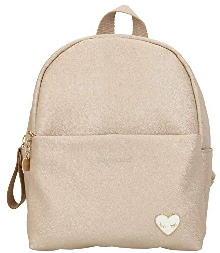 Depesche 10652 Rucksack mit glänzender Oberfläche, TOPModel Glamshine, Creme-Gold, ca. 23 x 15 x 19 cm
