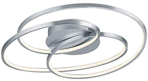 Trio Leuchten LED Decken Lampe Wohn Zimmer Ring Leuchte silber Switch DIMMER 673916007