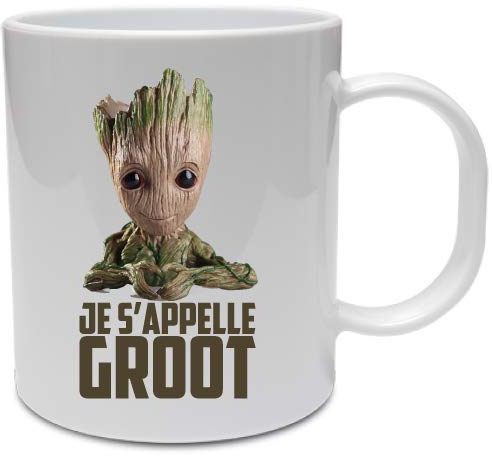 Mug/Tasse à café BABY GROOT Gardiens de la Galaxy - Idée cadeau de geek (Blanc)