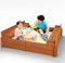 Big Game Hunters Sand Pit | 96 x 96 Square Wooden Sandpit with Lid | Outdoor Sandpit with Fold Out Lid that Becomes Seats for Children | Wooden Kids Toys