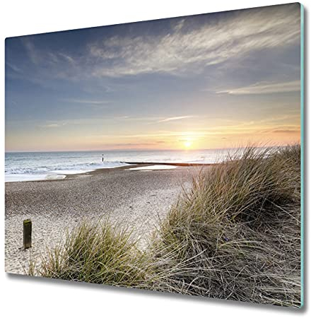 Tulup Planche À Découper Couvercle Cuisinière à Induction Verre Trempé 60x52cm Cuisine Panneau de Protection Protection Plaque - Soleil et dunes