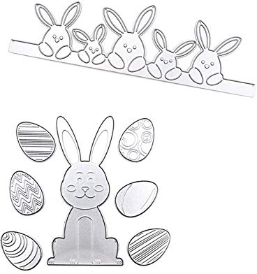 Stanzschablone Ostern Hase Scrapbooking Stanzschablonen Stanzformen Prägeschablonen Kaninchen Stanzschablone für Fotopapier Karten Handwerk Prägen DIY Herstellung Geburtstag Geschenk 8 Stück