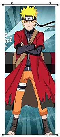 CosplayStudio Großes Naruto Rollbild/Kakemono aus Stoff | Poster 100x40cm | Motiv: Naruto Uzumaki