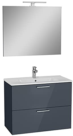 VitrA Mia 75100 Badschrank Set mit Schublade 80 cm anthrazit