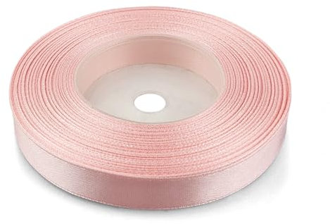 Netuno 1x ruban de satin rose poudré 12 mm x 32 m rouleaux de ruban satin ruban décoratif ruban tissu ruban de décoration ruban satin pour emballages cadeaux bricolage mariage anniversaires artisanat