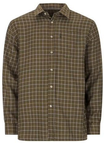 Walker and Hawkes - Chemise pour Homme - Coton/Carreaux/Manches Longues/Campagne - Entretien Facile - Olive - 4XL (50'')