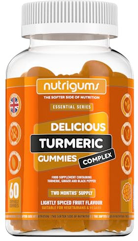 Turmeric, Ginger & Black Pepper Complex Gummy | Light Spiced Fruit Flavour | 60 Vegan Gummies | Joint Support, Digestive Health & Anti-Inflammation by NUTRIGUMS®