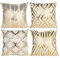 LAPONO 4 Stück samt Kissenbezug 45x45cm quadratische dekorative kissenhülle doppelseitige sofakissen Set couchkissen Schlafzimmer Kissen Wohnzimmer deko Polster kissenbezüge (Pillowcase-White Gold)