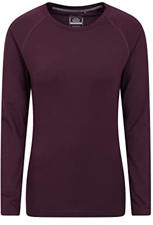Mountain Warehouse IsoCool Dynamic Womens Top - Comfortable Ladies Tshirt, Long Sleeve Top, Lightweight, Fast Dry, Breathable - for Spring Summer, & Travelling Dark Purple Women's Size 10