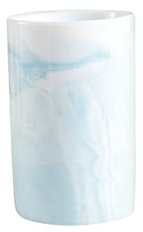 wongwongcat Zahnbürstenhalter aus Keramik 300ml, Marmor Muster Zahnputzbecher, Trinkbecher (Blau)
