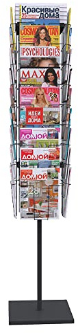 Kroey Rotating Brochure Display Stand,Detachable Magazine Rack with 36 Pockets,63inch Floor Standing Literature Display Stand