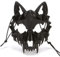 Halloween Skull Skeleton Werewolf Animal Skeleton Festival Half-Face Mask - Scary Teeth Skull Party Cosplay Costume Prop
