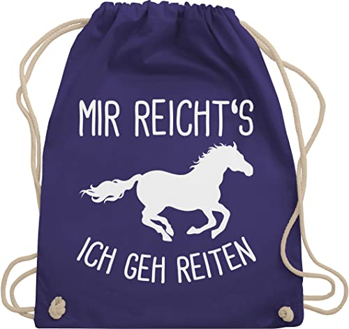 Turnbeutel Rucksack - Taschen - Mir reichts ich geh Reiten I Geschenk Pferde I Pferdemädchen I Pferdeliebhaber - Unisize - Lila - pferdegeschenk reitrucksack pferdesport pferden juterucksäcke