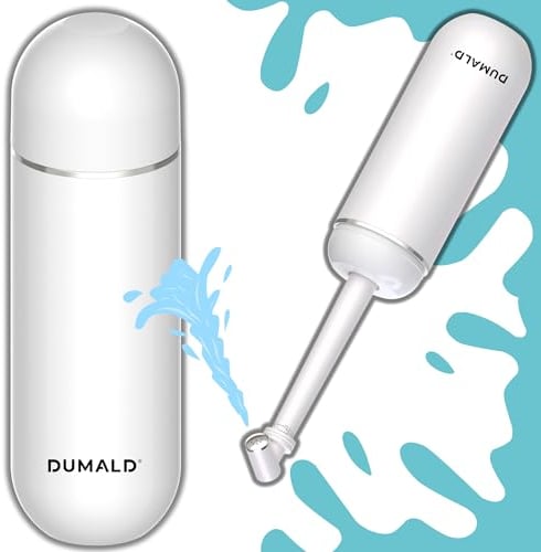 DUMALD Bidet Portable 380ML - Douche Intime Périnée - Douchette Post Accouchement - Bouteille Perineale Post Partum - Douchette Intime Maternité - Douche Perinée (BLANC)