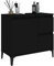 Toshilian Meuble sous Lavabo, Meuble sous Vasque Meuble de Salle de Bain Armoire sous Lavabo Placard sous Vasque Armoire de Salle de Bain Noir 65x33x60 cm Bois d'ingénierie