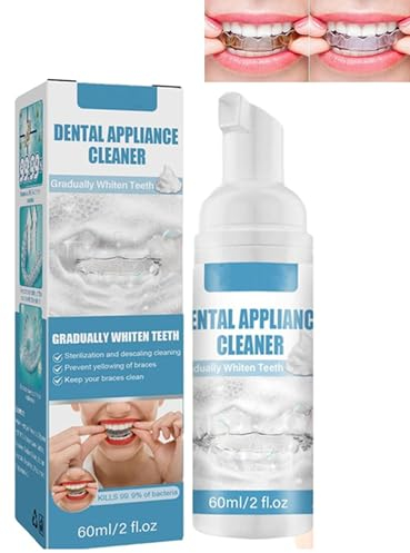 Reinigungsschaum für Mundgeräte, Zahnersatz, Retainer und Ausrichter, Bio-Aligner-Schaumreiniger, Tiefenreinigende Pflege, bekämpft schlechten Atem, 60 ml (1pcs)