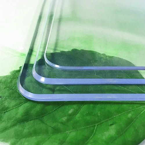 Tischdecke Durchsichtig Abwaschbar Transparent Tischfolie 1mm 2mm 3mm 5mm PVC Plastik-Tischdecken Folie Wasserdicht Kratzfeste Hitzebeständig Tischmatte Glasklare Tischschutz Mehrere Größen(Dicke 5mm,