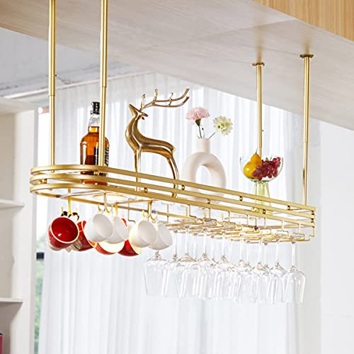 Hängendes Glasregal, Industrielles Vintage-Glasregal Aus Metall Für Bars, Verstellbares Glasregal Aus Metall Für Die Decke, Schwebendes Flaschenregal Für Tische Für Die Küche Zu Hause,d,120