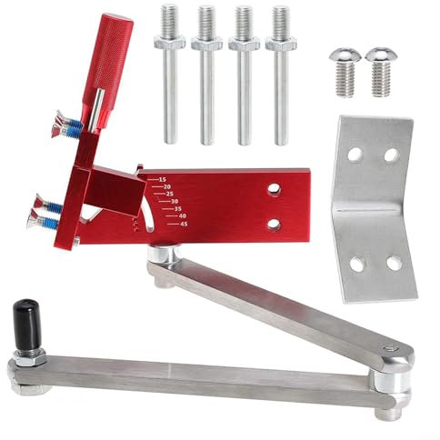Lawn Mower Blade Sharpener,Handle Angle Grinder Adjustable Blade Holder and Angle Grinder Bushing for Most Angle Grinders(Red)