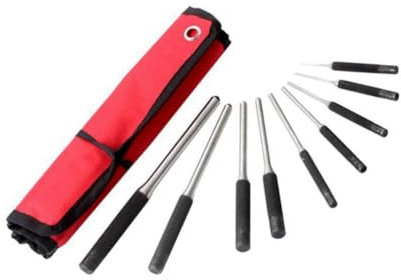 Yunnaty de 9 clés à douille en acier avec têtes rondes et boulons à percussion de différentes tailles - Outil professionnel de tournevis à tête creuse