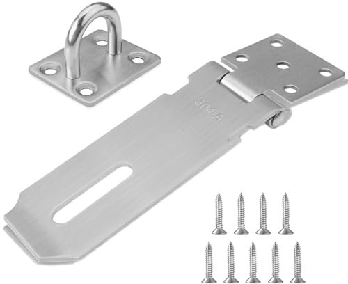4 pulgadas con 304 Acero Inoxidable Cerradura Puerta con Candado y Tornillos,Cerradura para Dormitorio Baño Puerta Gabinete Jaula para Mascotas