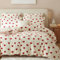 Freyamy Plüsch Bettwäsche Set 135x200cm Rot Weiß Herz Liebe Kunstpelz Flauschig Winterbettwäsche Flanell Samt Biber Warm Deckenbezug Winter Bettbezug mit Reißverschluss und Kissenbezug 80x80cm