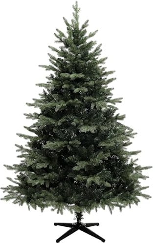 HOMCOM 6ft Artificial Spurce Christmas Tree with 1696 Branch Tips and Foldable Steel Base, Realistic Hinged Xmas Tree for Home Office, Green