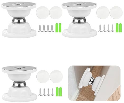 3pcs Rv Magnet Door Catch, Magnetic Door Stopper Door Catch, Silicone RV Door Holder, No Drilling Magnetic Door Stop for RV Motor Home Camper, White