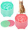 Hejo 2 Pièces Gamelle Anti-Glouton Chat Surélevée - Bol Anti-Vomissement Facile à Nettoyer Avec Tapis Antidérapant pour Nourriture & Eau (Rose & Vert)