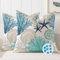 Kissenbezug Outdoor Kissen Wetterfest Gartenkissen Wasserfest Seestern Algen Cushion Covers 40 x 40 cm Türkis Kissenhülle Dekorative für Gartenbett Sofa Couch Terrasse Stuhlkissen Balkon 2 Stück
