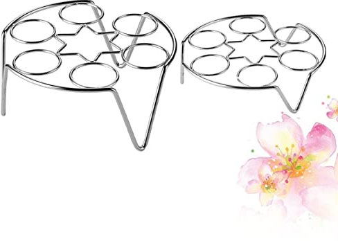 MOTHNUR 2piezas Soporte Para Huevos Al Vapor Rejilla Inoxidable Multifuncional Unidades Plateadas Estante Para Cocina