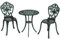 Outsunny Ensemble bistrot pour Jardin en Aluminium Salon de Jardin 3 pièces 2 chaises + 1 Table Ronde Imitation Fer forgé Vert
