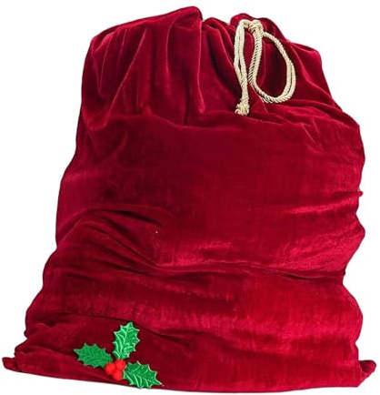 Weihnachtsmann Geschenktüte Samt Weihnachtstasche Groß Santa Geschenksack für Party Rot