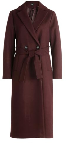 zero Damen Mantel Wolloptik mit Bindegürtel 40, Palazzo