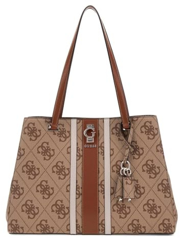GUESS Schultertasche Erenia Tote Bag Latte Logo beige