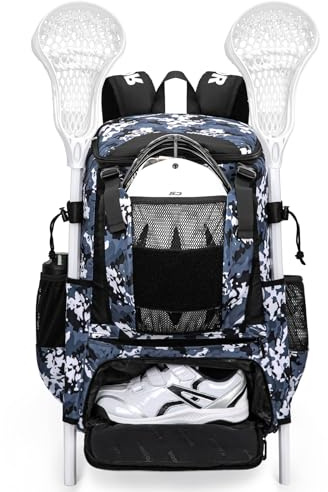 KAVIGOR Lacrosse Bag 65L, Extra Large Lacrosse Gear Backpack with Multi-Pocket Design, Helmet Holder & Ventilated Shoe Compartment