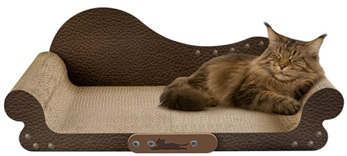 Kratzbrett Katze XXL, 68 cm Breite, Kratzmatte im Sofa-Design,Bestehend aus Hoher Dichte, die Kräftige Wellpapier Für Katzenbett und Sofa-Platzierung Geeignet Sind