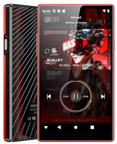 160GB MP3 Player mit Bluetooth und WiFi, Oilsky Android 13 Musik-Player mit Spotify, Audible, Amazon Music, Deezer, 5 HD MP4 Player mit Touchscreen und Lautsprecher