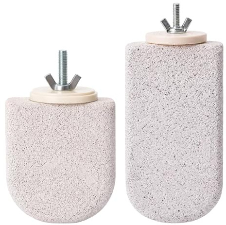 2 Stück Wellensittich Spielzeug, 7x6.5cm und 12x6.5cm Kalkstein Stangen, Wellensittich Zubehör Knabberstange, Vogelkäfig Zubehör für Natürliches Verhalten Schnabelpflege