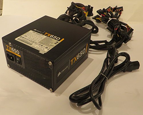 Corsair TX650 unidad de - Fuente de alimentación (650 W, 100 - 240 V, 50 - 60 Hz, +12V,+3.3V,+5V,+5Vsb,12V, Activo, 85%)