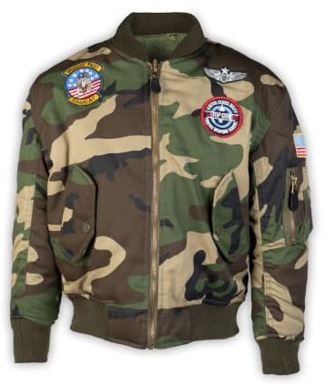 Mil-Tec® Kinder Fliegerjacke MA1® mit Abzeichen • Gefütterte Bomberjacke Jungen & Mädchen • Wind- & wasserabweisende Pilotenjacke • Outdoor Jacke Unisex