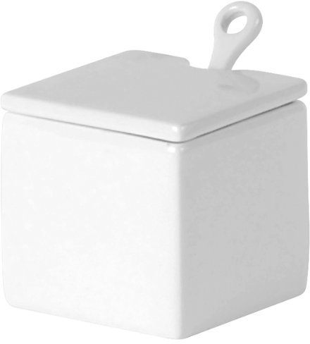 bar@drinkstuff Porcelite Creations Jam/Sugar Pot with Spoon 7 x 7cm, Single