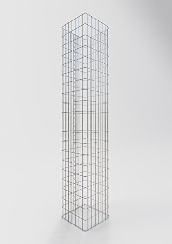 GABIONA Colonne de Pierre Panier Gabion carré, Largeur de Maille 5 x 10 cm, Hauteur 200 cm, Fermeture Spirale, galvanisé 37 x 37 cm
