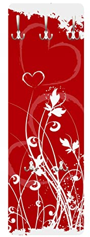 Bilderwelten Garderobe - Hearts of Flower - Rot, Größe HxB:105cm x 34cm