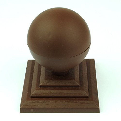 1 x Linic Brown Sphere Top Fence Finial & 3 Fence Post Cap. (GT0025). UK Made. Free UK Postage