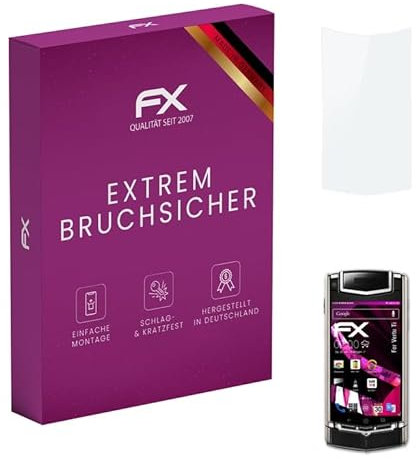 atFoliX Glasfolie kompatibel mit Vertu Ti Panzerfolie, 9H Hybrid-Glass FX Schutzpanzer Folie