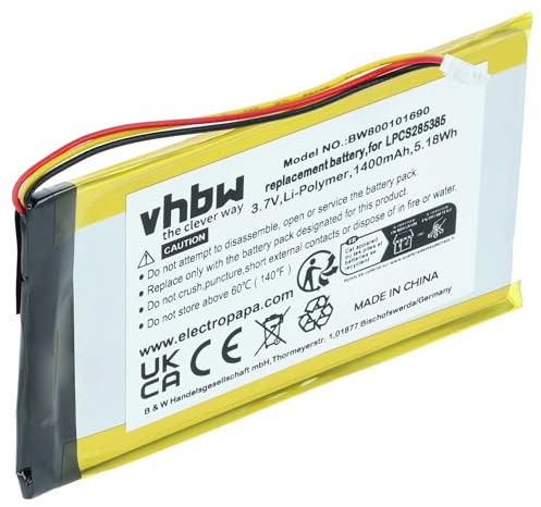 vhbw Akku kompatibel mit Creative Labs Zen Vision M | M 30GB MP3-Player Musik Player (1400 mAh, 3,7 V, Li-Ion)