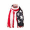 PARIS FASHION Foulard Cheche USA Drapeau Americain Vintage Tendance Collection Printemps Eté 2013-160 cm x 100 cm (Blanc Bleu Rouge)
