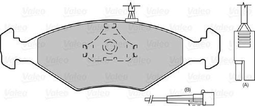 VALEO BRAKE SYSTEMS Brake Pad Set 598423, set of 4, Front Axle, Fitting Position: Front Axle, Brake System: TEVES